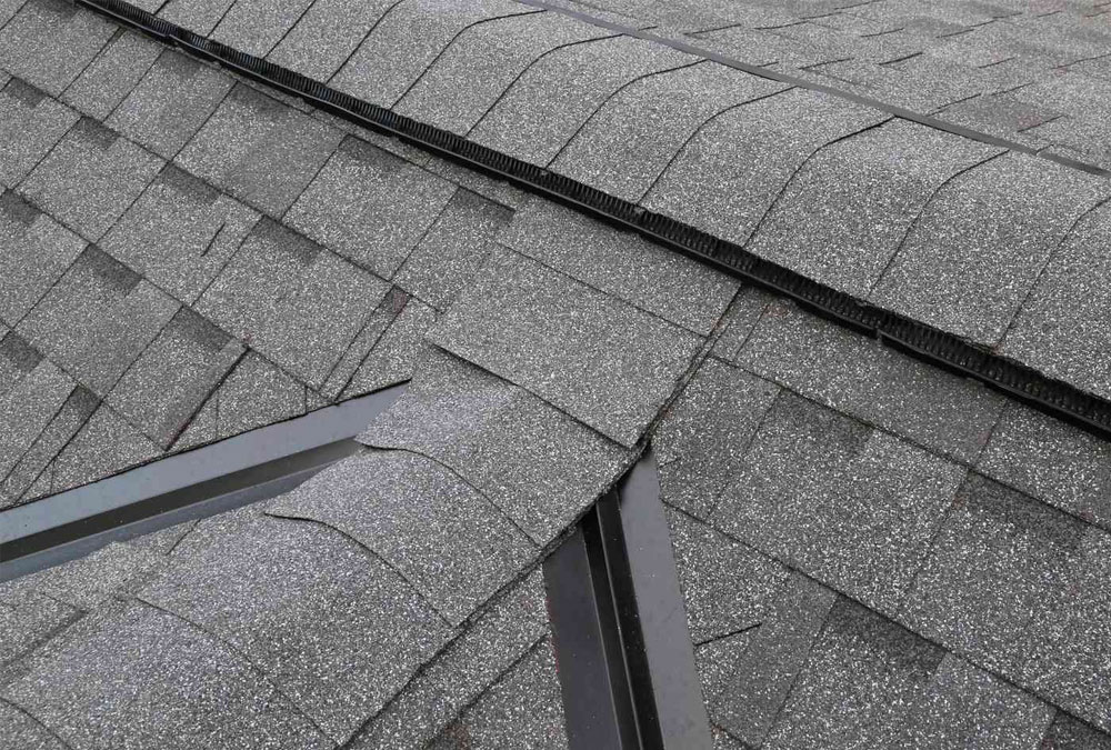 Closeup of a roof replacement in Plainfield